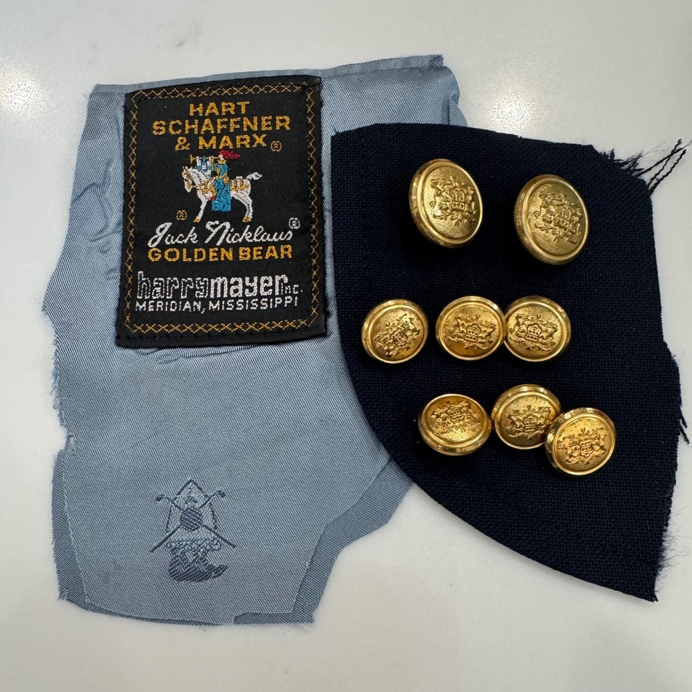 Hart Schaffner Marx Jack Nicklaus Golden Bear Gold Blazer Buttons‎ Set
